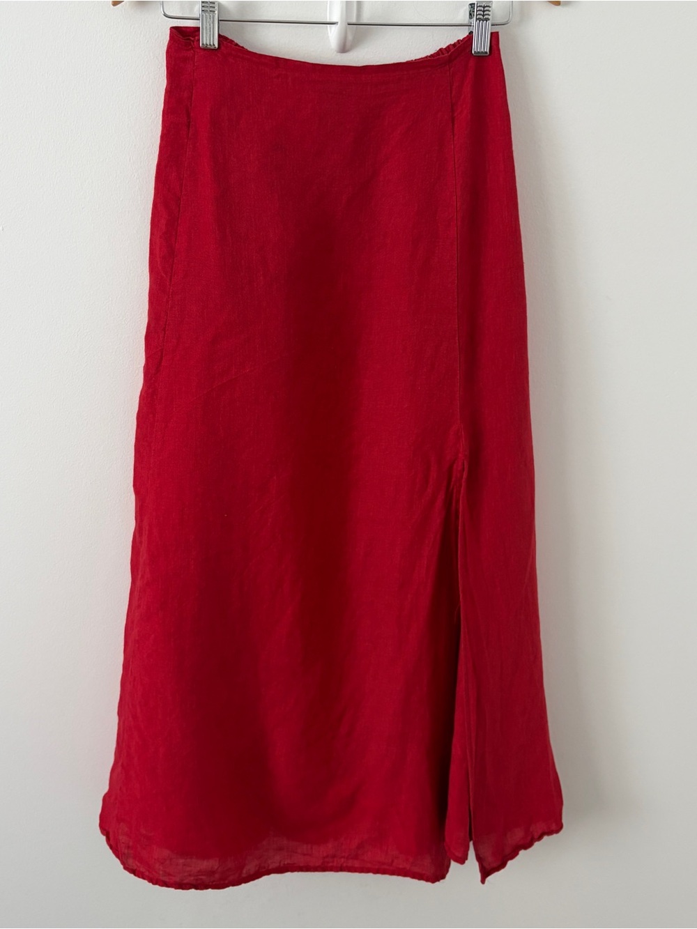 Idillio Positano Italy 100% Linen Red Maxi Skirt Women’s Small Made in Italy*20